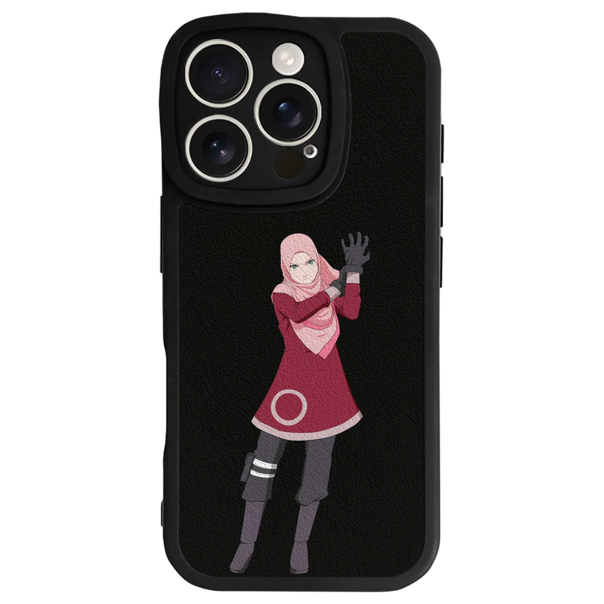 （画像用） NARUTO -ナルト- 春野サクラ Haruno Sakura 【iPhone 16シリーズ対応】シリコンスマホケース（レザー調） 材質：シリコン